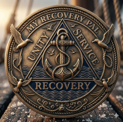 Anchor sobriety medallion