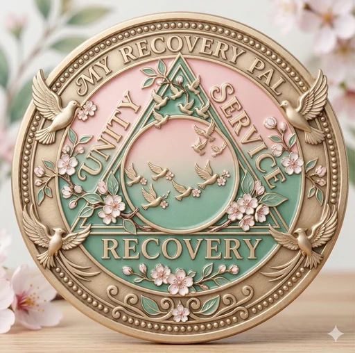Blossom sobriety medallion