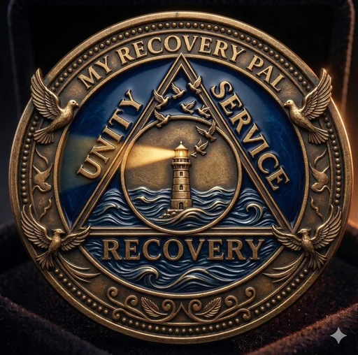 Lighthouse sobriety medallion