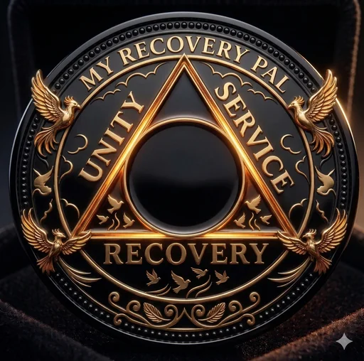 Obsidian sobriety medallion