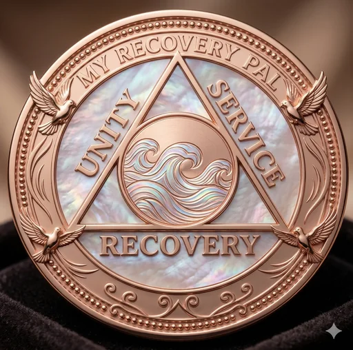 Pearl sobriety medallion