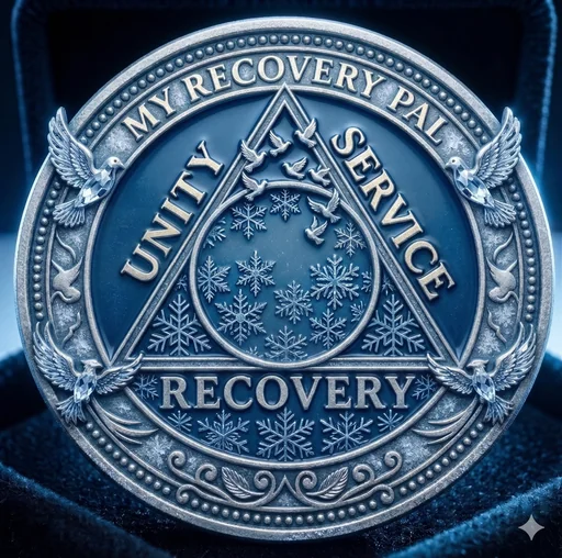 Winter sobriety medallion