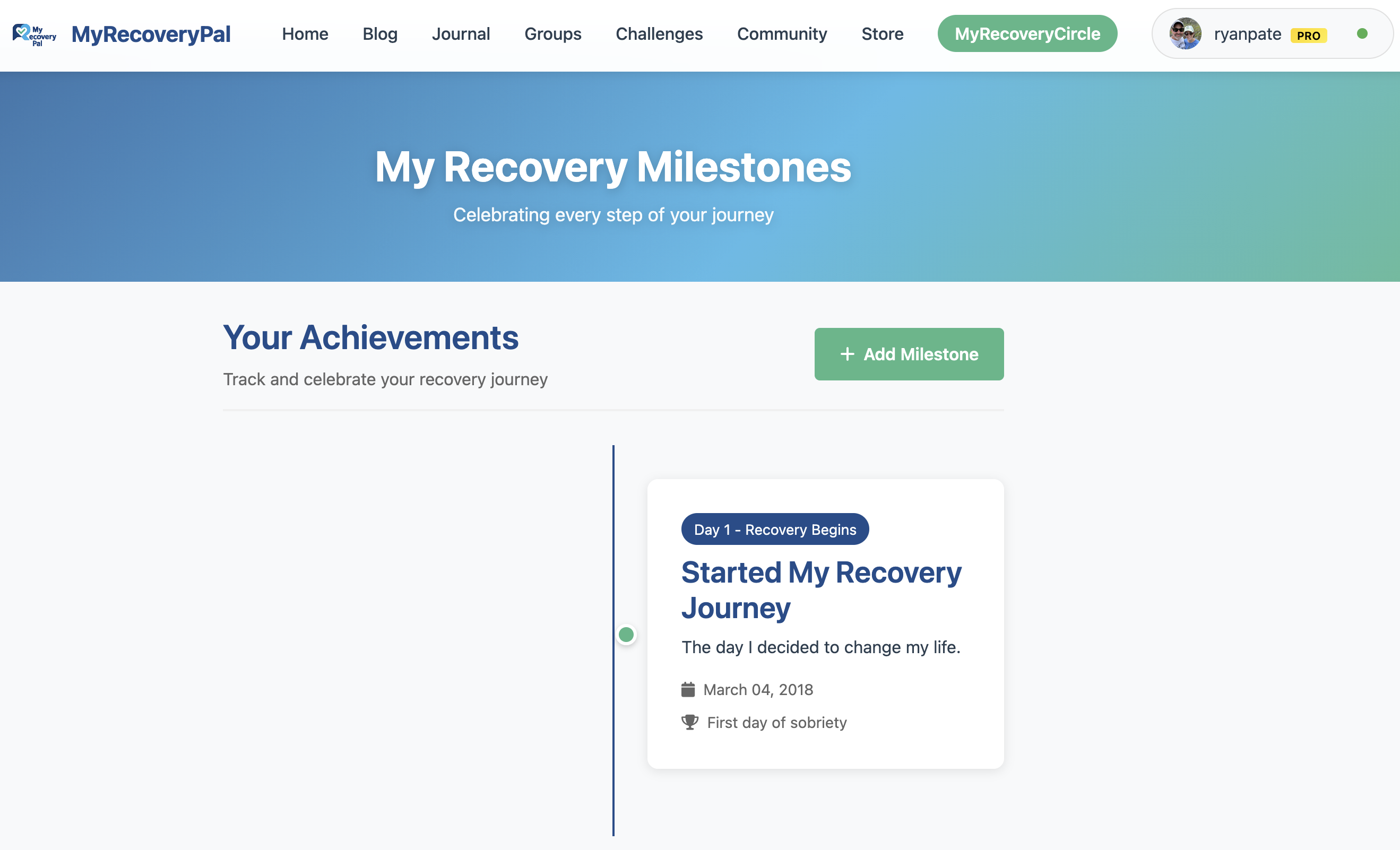 Track and celebrate your milestones